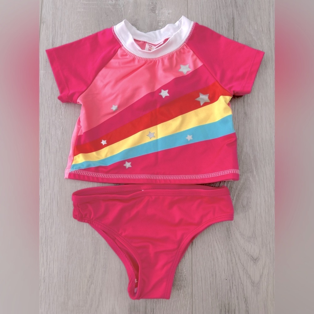 Pink Platinum Swim 2 piece Rashguard